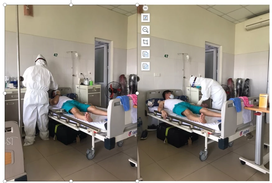 Nguyễn Quốc Toàn hiện đang điều trị tại Bệnh viện Nhiệt đới Trung ương cơ sở 2. (Ảnh do nhân vật cung cấp)