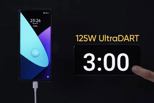 Với UltraDART 125W, một smartphone 5G có dung lượng pin 4.000mAh sẽ được nạp 33% dung lượng pin chỉ trong 3 phút