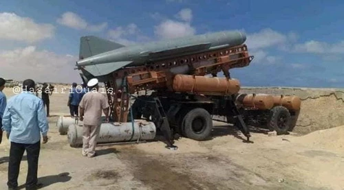 Tên lửa chống hạm P-15 Termit của lực lượng LNA. Ảnh: Al Masdar News.
