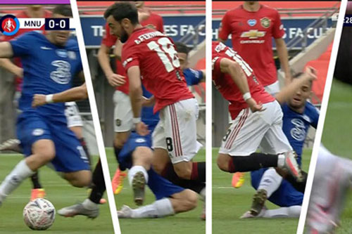 Bruno Fernandes bị tố có pha ăn vạ tệ nhất mùa trong trận M.U thua Chelsea