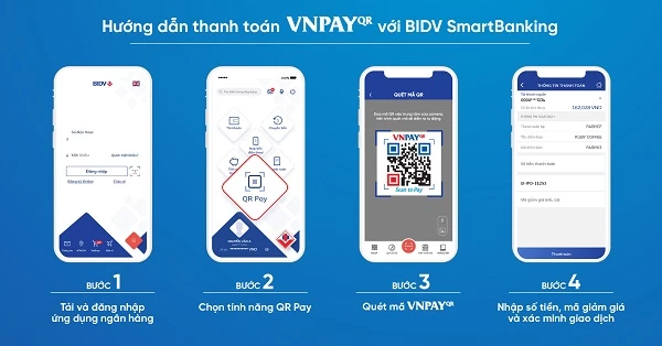 Khách hàng có thể thanh toán VNPAY-QR dễ dàng qua ứng dụng các ngân hàng.
