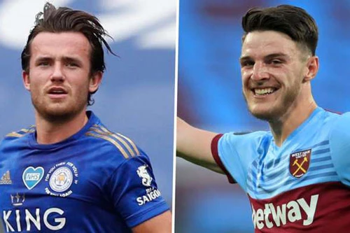 Ben Chilwell và Declan Rice (phải).