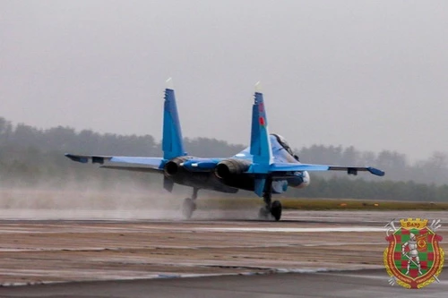 Tiêm kích Su-30SM của Không quân Belarus. Ảnh: TASS.
