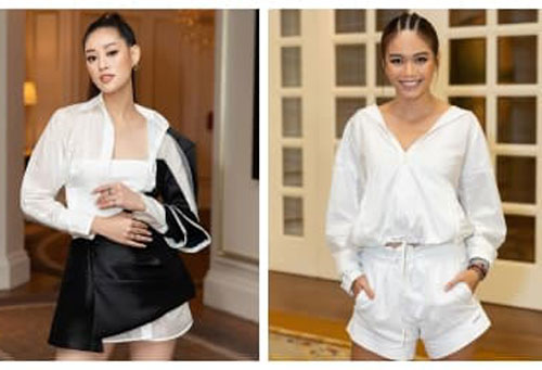 Khánh Vân - Mâu Thủy khoe dáng chuẩn, đọ sắc 'một chín một mười' trên sàn tập show thời trang