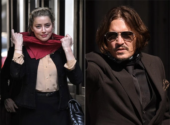 Amber Heard và Johnny Depp đến phiên tòa ngày 21/7. Ảnh: Rex.