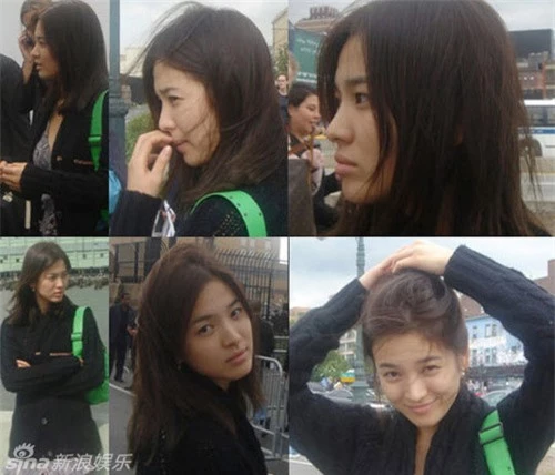 Đây là những tấm ảnh được chụp từ ngày Song Hye Kyo mới chỉ là nàng thiếu nữ đôi mươi. Những bức ảnh chụp trộm, chất lượng ánh sáng kém vậy nhưng nhan sắc đẹp không tì vết của Song Hye Kyo vẫn thuộc hàng top.