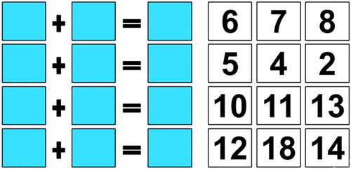 Bạn mất bao nhiêu thời gian để sắp xếp các dãy số thành 4 phương trình đúng?