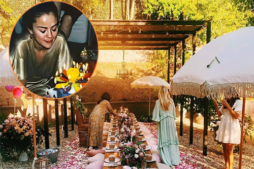 Không gian sinh nhật lãng mạn của Selena Gomez