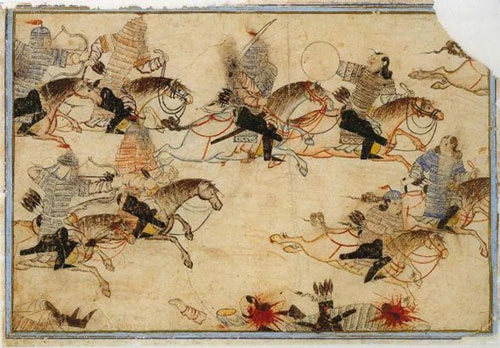 Bức tranh tái hiện một trận đánh của quân Mông Cổ. Ảnh: Business Insider