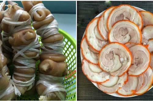 Chân giò bó lạt luộc vừa chắc lại giòn, thịt sẽ thơm phức, nhìn là muốn ăn ngay lập tức