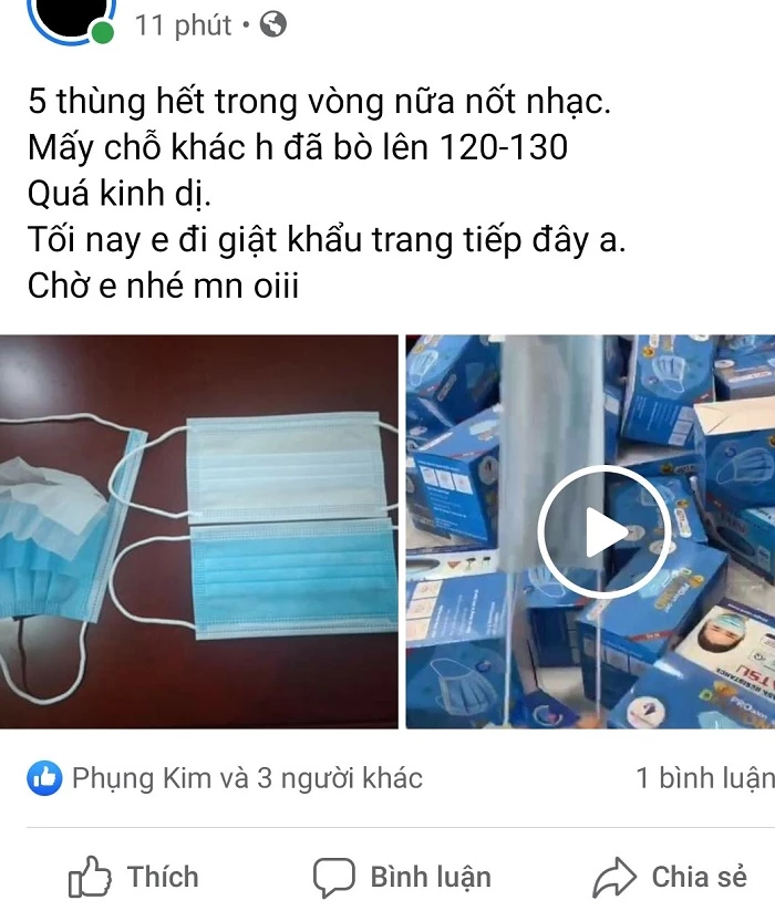 Nhiều tiểu thương cũng phải than trời vì giá khẩu trang tăng quá nhanh