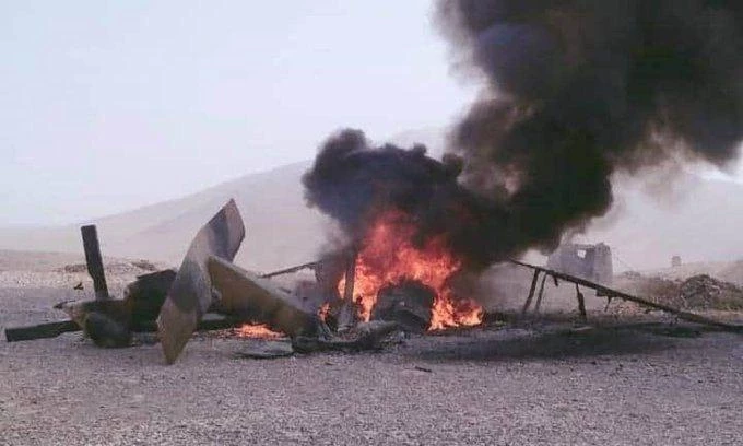 Trực thăng UH-60 BlackHawk của Mỹ bị bắn rơi tại Afghanistan. Ảnh: Al Masdar News.