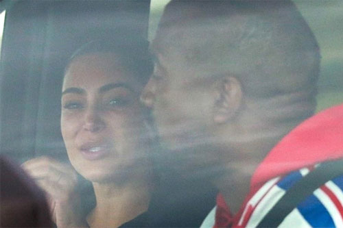 Kim khóc khi gặp chồng sau vụ căng thẳng