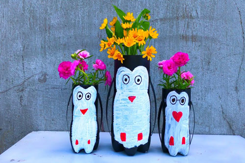 CLIP: Hướng dẫn làm chậu trồng hoa hình chim cánh cụt vô cùng dễ thương