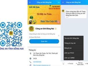 Công an tỉnh Đồng Nai mở 182 tài khoản Zalo tương tác với người dân