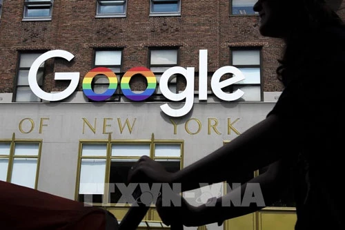 Biểu tượng Google tại văn phòng ở New York, Mỹ. Ảnh: AFP/ TTXVN