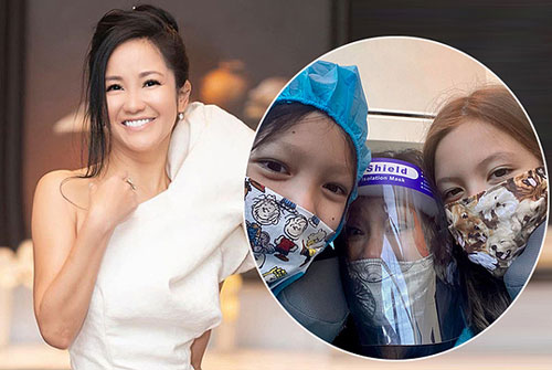 Hồng Nhung đi cách ly cùng các con