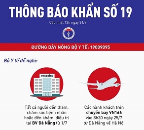 Bộ Y tế ra thông báo khẩn số 19