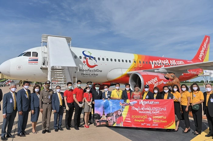Chuyến bay khai trương từ Băng Cốc (sân bay Suvarnabhumi) đến Khon Kaen, thành phố thủ phủ phía Đông bắc của Thái Lan 