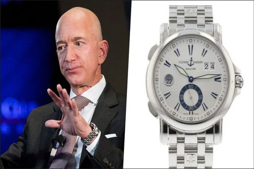 Jeff Bezos: Người sáng lập Amazon là tỷ phú trung thành với trang phục vest và cả đồng hồ. Tỷ phú giàu nhất thế giới thường xuyên đeo đồng hồ Ulysse Nardin Dual Time có giá khoảng 7.000 USD. Đây được xem là chiếc đồng hồ “bình dân” đối với một người sở hữu khối tài sản hơn 178 tỷ USD như Bezos. Ảnh: Getty Images/Instagram.