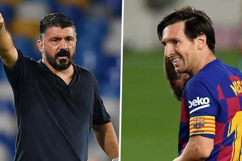 Gattuso và Messi.