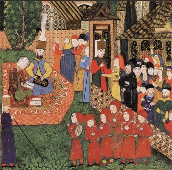 Thanh thiếu niên Cơ Đốc giáo (áo đỏ) phục vụ tại đế chế Ottoman.