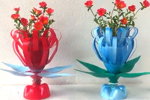 CLIP: Tái chế chai nhựa thành chậu trồng hoa xinh xắn