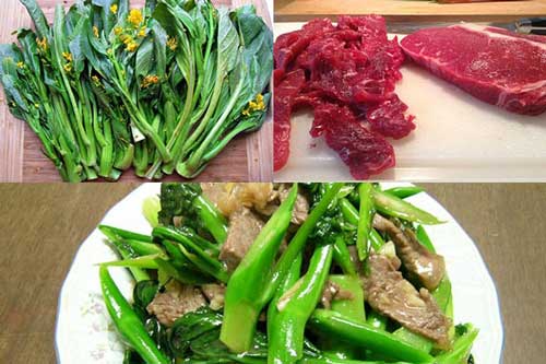 Rau cải ngồng xào thịt bò thơm ngon đậm vị cả nhà thi nhau gắp