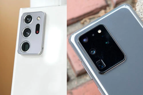 Camera của Samsung Galaxy Note 20 Ultra vs Galaxy S20 Ultra (phải).