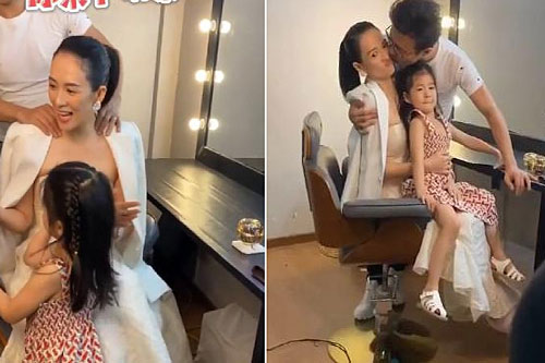 Vợ chồng Chương Tử Di tình cảm trong cánh gà