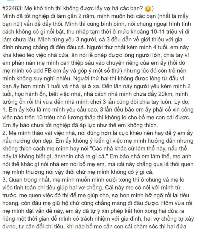 chia tay vì mẹ khó tính 0