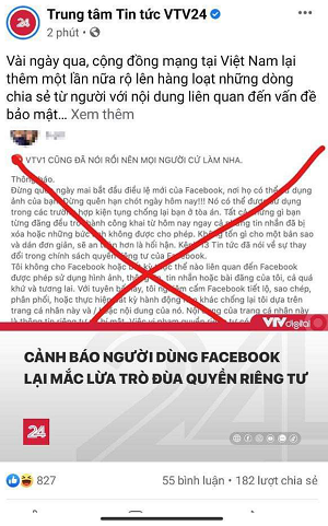 Nhiều người dùng Facebook lại mắc lừa trò đùa bảo vệ quyền riêng tư