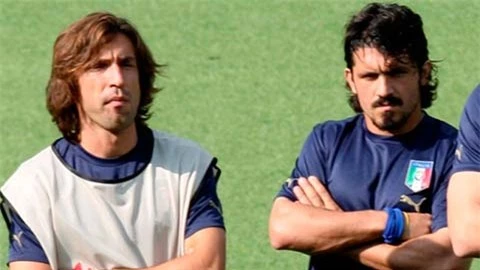 Gattuso trù ẻo Pirlo trong ngày lên làm HLV Juventus