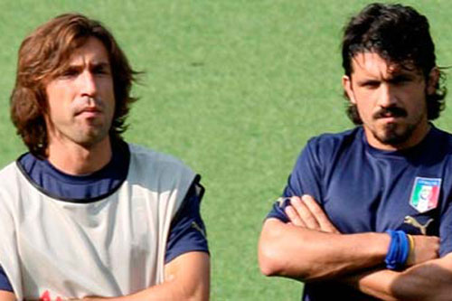 Gattuso "trù ẻo" Pirlo trong ngày lên làm HLV Juventus
