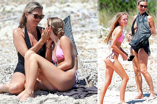 Con gái tuổi teen khoe chân dài bên Kate Moss