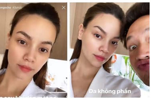 Đang bầu ở tháng cuối, Hà Hồ khoe mặt mộc 'xinh quá xinh' nhưng Kim Lý mới chiếm spotlight vì độ lầy