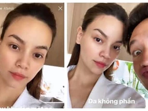 Đang bầu ở tháng cuối, Hà Hồ khoe mặt mộc 'xinh quá xinh' nhưng Kim Lý mới chiếm spotlight vì độ lầy