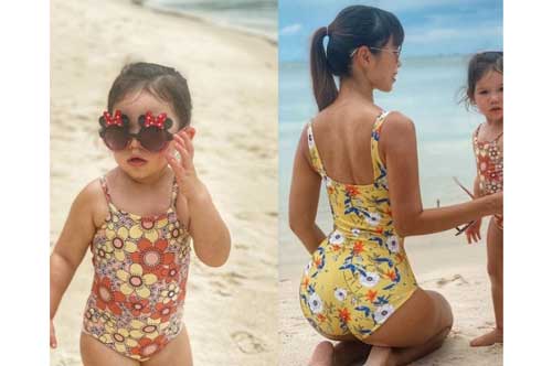 Hà Anh khoe ảnh diện bikini khoe dáng nhưng con gái Myla chiếm trọn spotligh