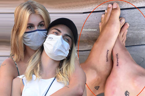 Kaia Gerber khoe hình xăm đôi với Cara Delevingne