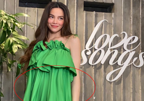 Hồ Ngọc Hà để lộ bụng bầu lấp ló ở những tháng cuối thai kì