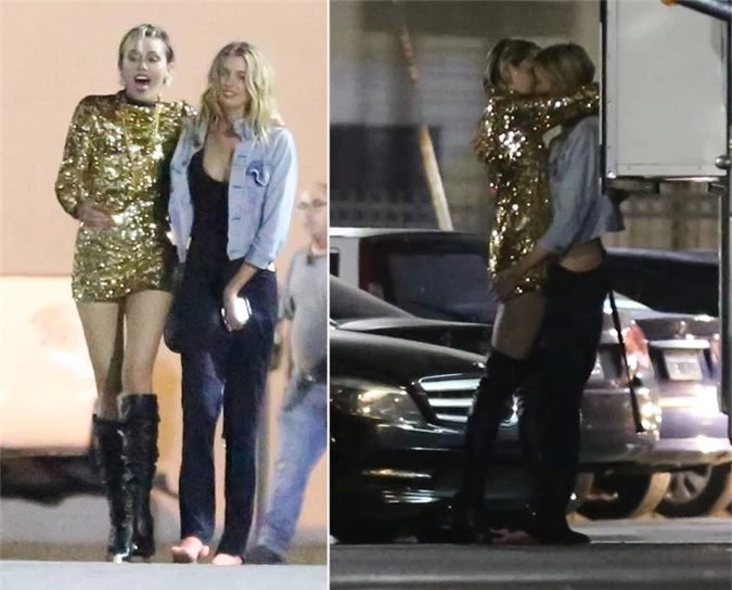 Hai tháng sau, nữ ca sĩ bị bắt gặp hôn thiên thần nội y Victoria’s Secret tại trường quay video ca nhạc ở Hollywood. Thời điểm đó, Miley cũng công khai là một người lưỡng tính (yêu cả nam và nữ). Tuy nhiên cuộc tình đồng giới này không kéo dài lâu.