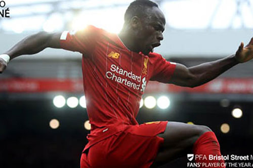 Fan bầu Mane thắng De Bruyne ở giải thưởng Cầu thủ hay nhất mùa