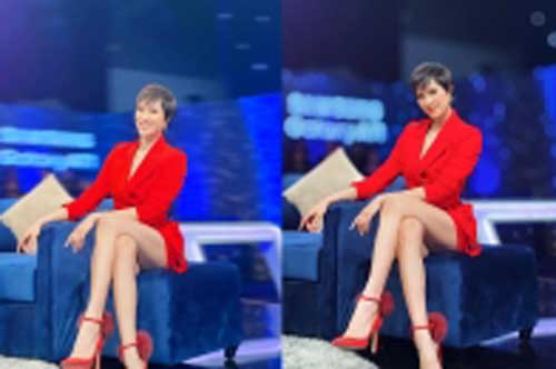 MC Phương Mai gây tranh cãi vì diện đồ siêu ngắn khi tham gia chương trình truyền hình