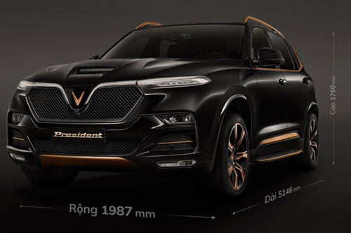VinFast công bố kích thước hoàn chỉnh của VinFast President, được xếp vào hàng SUV dài nhất