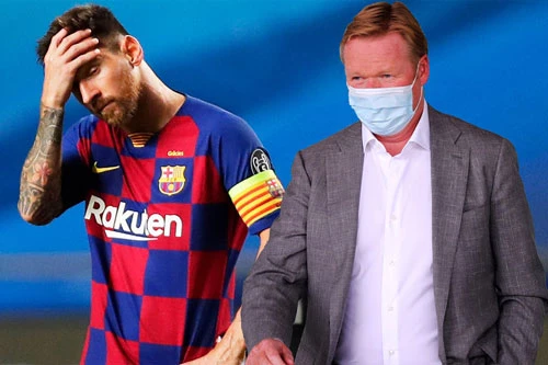 Messi và HLV Koeman.