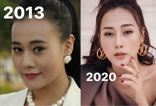 Phương Oanh giật mình nhìn lại ảnh chưa phẫu thuật thẩm mỹ