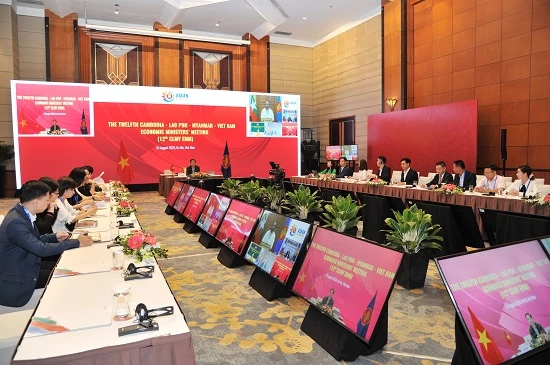 Toàn cảnh hội nghị Bộ trưởng Kinh tế các nước Campuchia - Lào - Myanmar - Việt Nam lần thứ 12 (Ảnh: Bộ Công thương). 