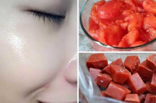 Lấy nước ép cà chua đông đá rồi thoa lên da mặt, kết quả sau 1 tuần sẽ khiến bạn kinh ngạc