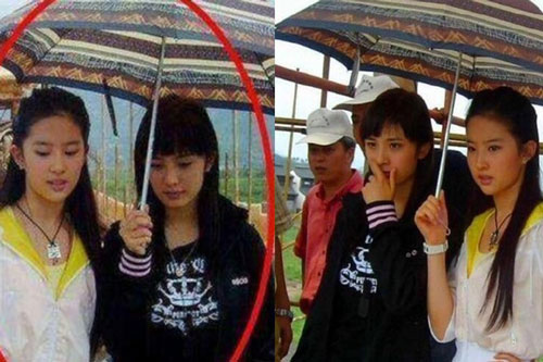 Sự thật việc Dương Mịch cầm ô phục vụ Lưu Diệc Phi