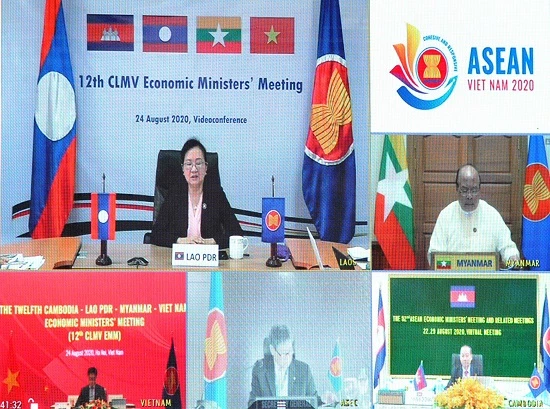 Các nước thành viên CLMV tham gia họp trực tuyến (Ảnh: Bộ Công thương).